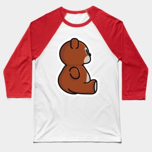 Sitting Teddy Bear Side View Sticker vector illustration. Animal nature icon design concept. Bear cartoon character sticker design logo with shadow. Baseball T-Shirt